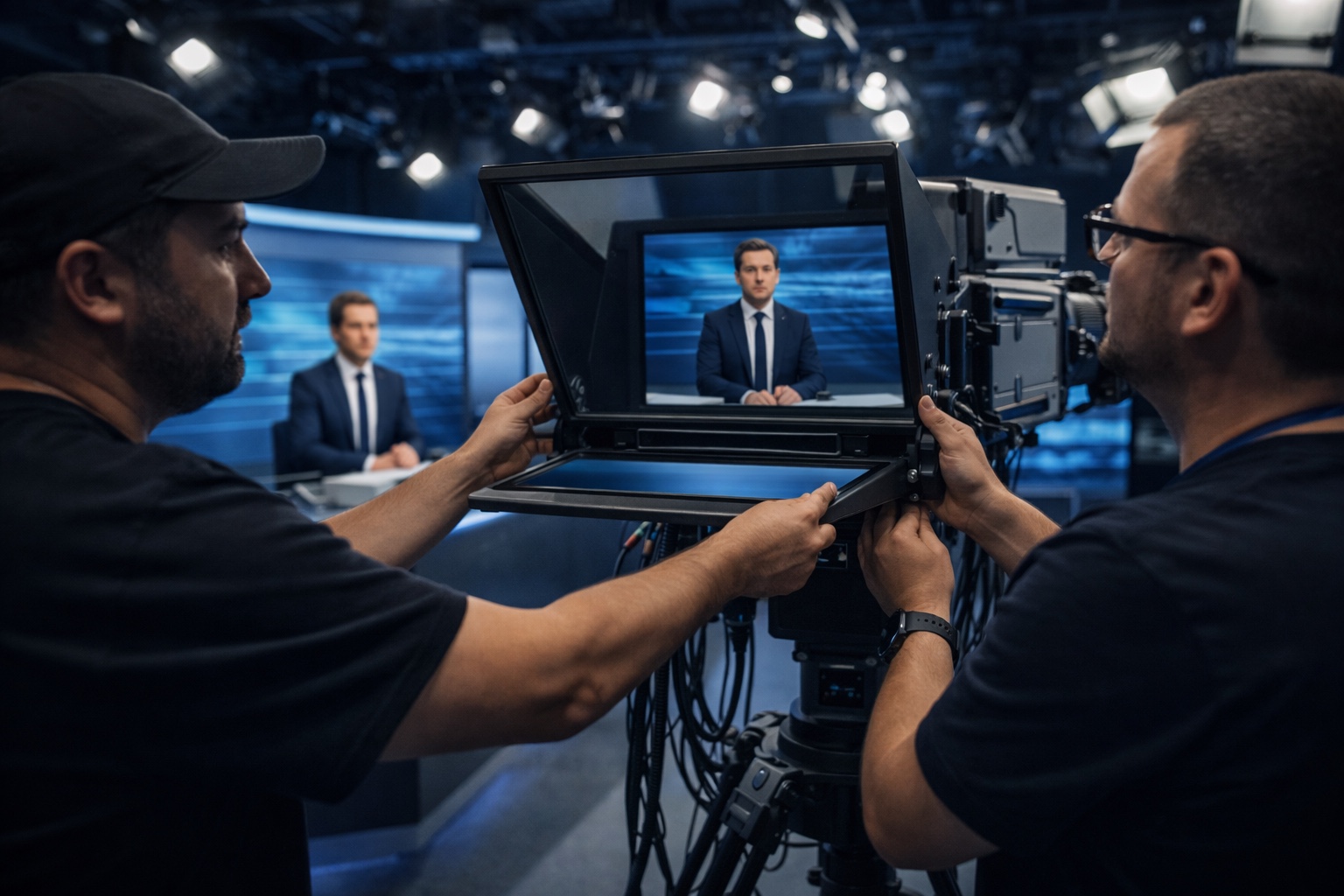 Installing teleprompter on a studio camera